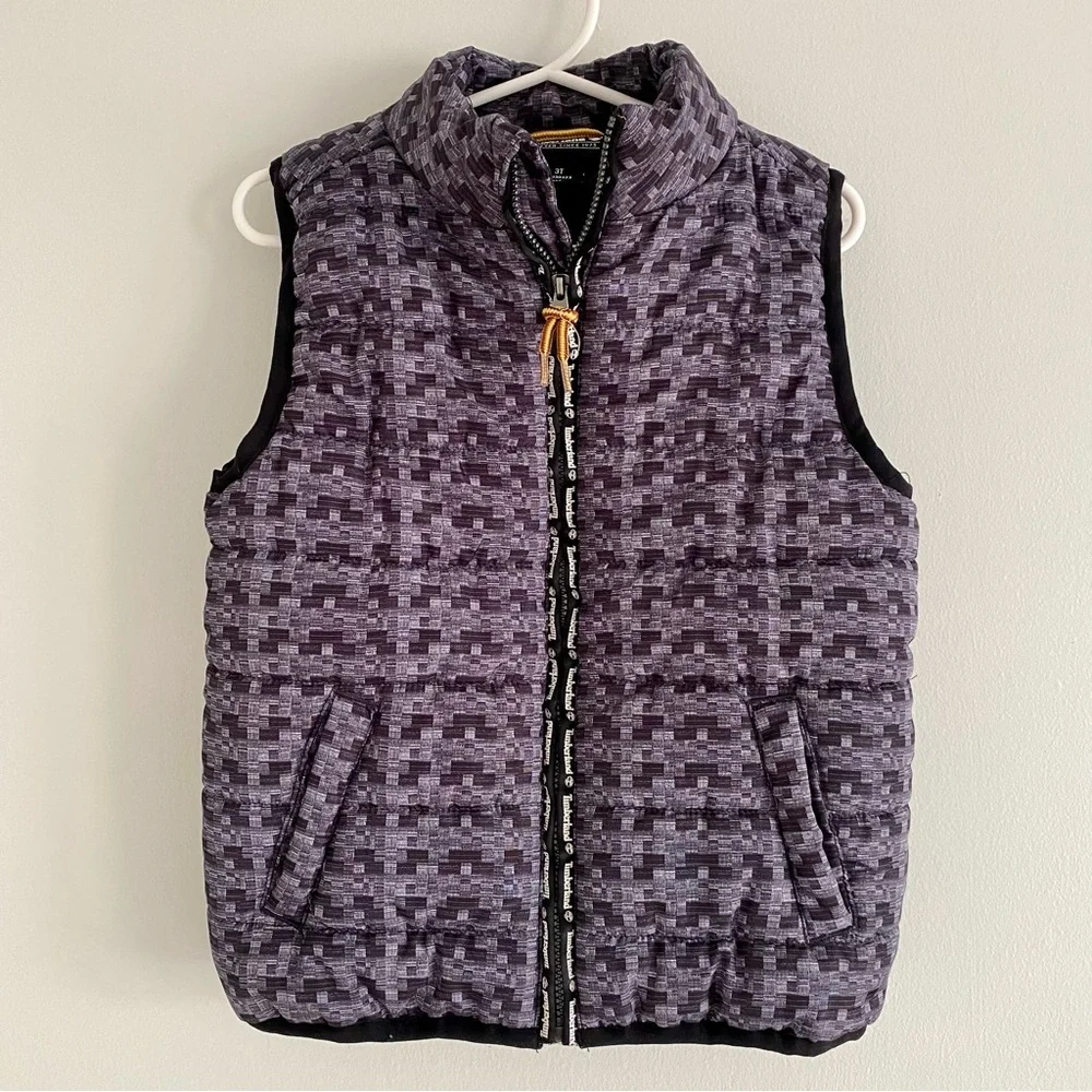 Timberland Charcoal Patterned Toddler Puffer Vest